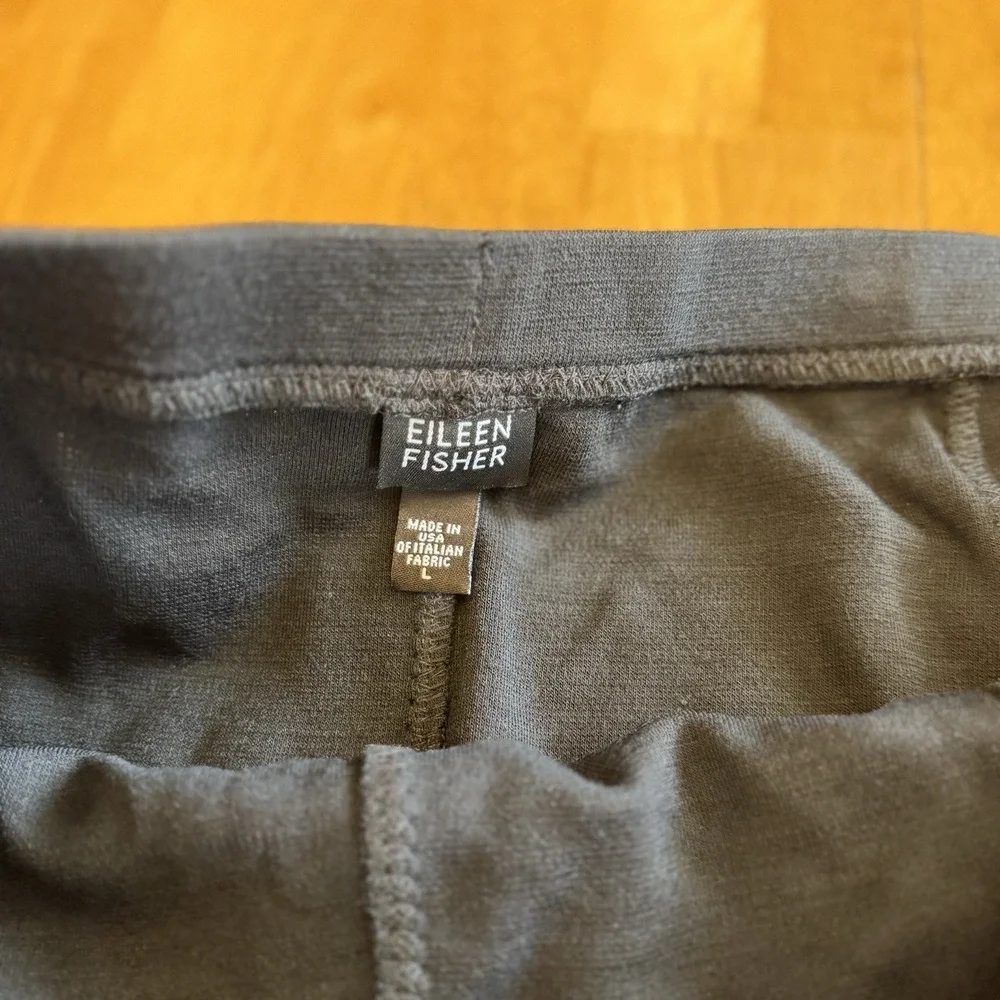 EILEEN FISHER Black Godot Skirt Womens Wool Viscose Blend Elastic Waist Large - Picture 5 of 6